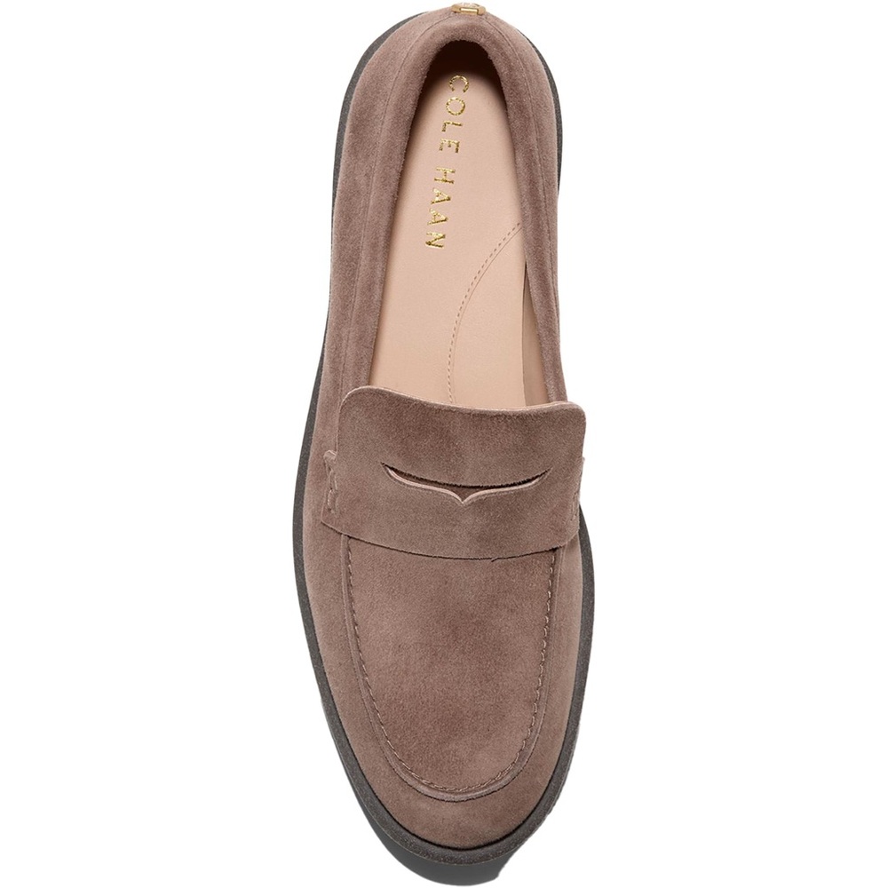 Cole Haan Geneva Lug Sole Loafers Lava Brown Suede Platform Flats Women’s Size 8 - Picture 2 of 12